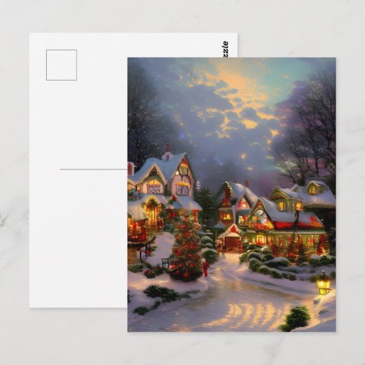 Prachtige  stad: kerstfeest blank briefkaart (Voorkant / Achterkant)