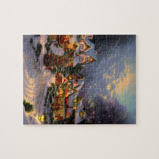 Prachtige  stadscentrum, kerstfeest legpuzzel (Horizontaal)