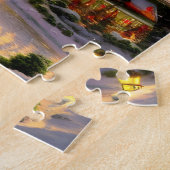 Prachtige  stadscentrum, kerstfeest legpuzzel (Zijkant)