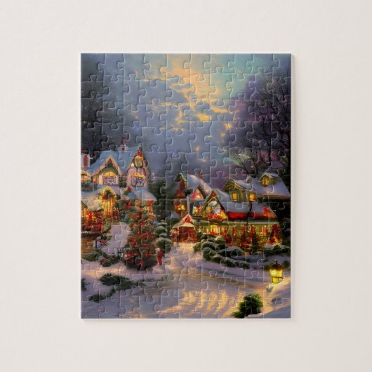 Prachtige  stadscentrum, kerstfeest legpuzzel (Verticaal)