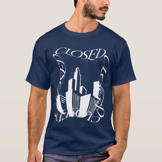 Prachtige stadsgezicht kunst: vervormde 'CLOSE' ku T-shirt (Voorkant)
