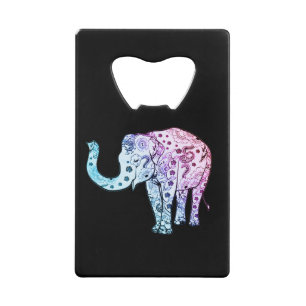 Prachtige stammenolifant creditkaart flessenopener