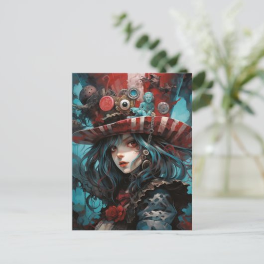 Prachtige Steampunk Alice Briefkaart (Staand voorkant)