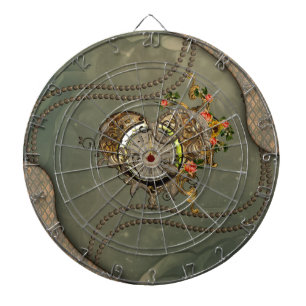 Prachtige steampunk klok dartbord