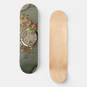 Prachtige steampunk klok persoonlijk skateboard (Voorkant)