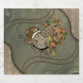Prachtige steampunk klok sparkling wijnetiket (Enkel label)