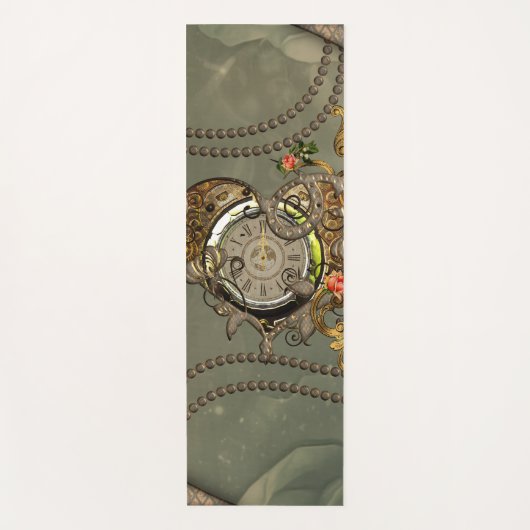 Prachtige steampunk klok yogamat (Voorkant)