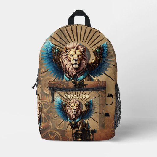 Prachtige steampunk leeuw bedrukte rugzak (Voorkant)