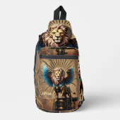 Prachtige steampunk leeuw sling bag (Voorkant)