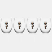 Prachtige steampunk leeuw wijnglas zonder voet (Voorkant)