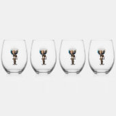 Prachtige steampunk leeuw wijnglas zonder voet (Achterkant)