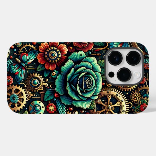 Prachtige Steampunk Thema Gears en Rozen Case-Mate iPhone Case (Achterkant (horizontaal))