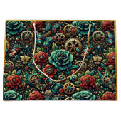 Prachtige Steampunk Thema Gears en Rozen Groot Cadeauzakje (Voorkant)
