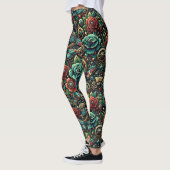 Prachtige Steampunk Thema Gears en Rozen Leggings (Links)