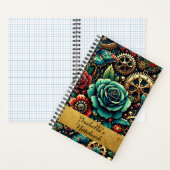 Prachtige Steampunk Thema Gears en Rozen Notitieboek (Binnen)