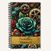 Prachtige Steampunk Thema Gears en Rozen Notitieboek (Voorkant)