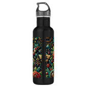 Prachtige Steampunk Thema Gears en Rozen Waterfles (Achterkant)