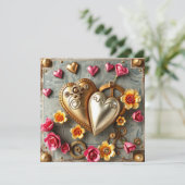 Prachtige Steampunk Valentijnsdag Fototemplate Kaart (Staand voorkant)