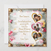 Prachtige Steampunk Valentijnsdag Fototemplate Kaart (Achterkant)