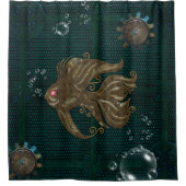 Prachtige steampunk vis. douchegordijn (Voorkant)