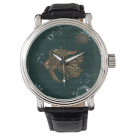 Prachtige steampunk vis. horloge