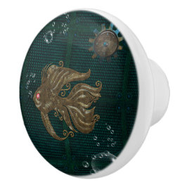 Prachtige steampunk vis. keramische knop