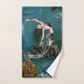 Prachtige steampunk zeemeermin bad handdoek (Handdoek)