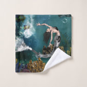 Prachtige steampunk zeemeermin bad handdoek (Wasdoekje)
