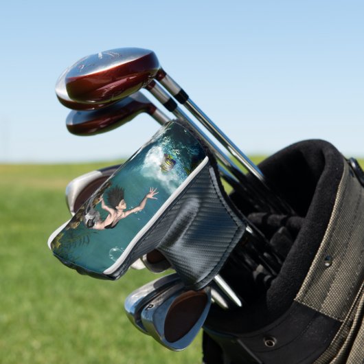 Prachtige steampunk zeemeermin golfheadcover (Insitu)