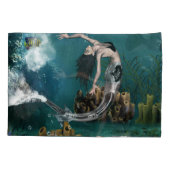 Prachtige steampunk zeemeermin kussensloop (Achterkant)