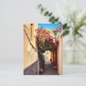 Prachtige steegje in Santorini, Griekenland Briefkaart (Staand voorkant)