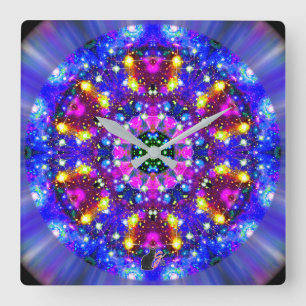 Prachtige Stellaire Kaleidoscoop Vierkante Klok