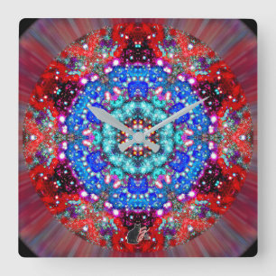 Prachtige Stellaire Kaleidoscoop Vierkante Klok