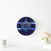 Prachtige ster van David op blauwe achtergrond joo Ronde Klok (Huis)