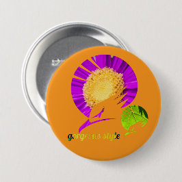Prachtige stijl oranje ronde button 7,6 cm