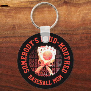 Prachtige stijlvolle LUIDE BASEBALL MOEDER Sleutelhanger