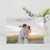 Prachtige stijlvolle tekstbedekking met twee paar  save the date (Staand voorkant)