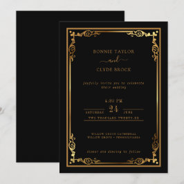 Prachtige stijlvolle trouwuitnodiging met elegante save the date