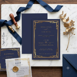 Prachtige stijlvolle trouwuitnodiging met elegante save the date