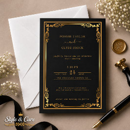 Prachtige stijlvolle trouwuitnodiging met elegante save the date