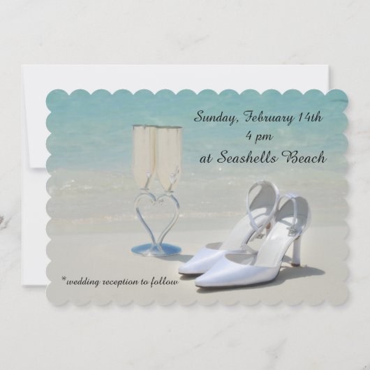 Prachtige strand bruiloft uitnodiging (Achterkant)