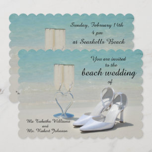Prachtige strand bruiloft uitnodiging