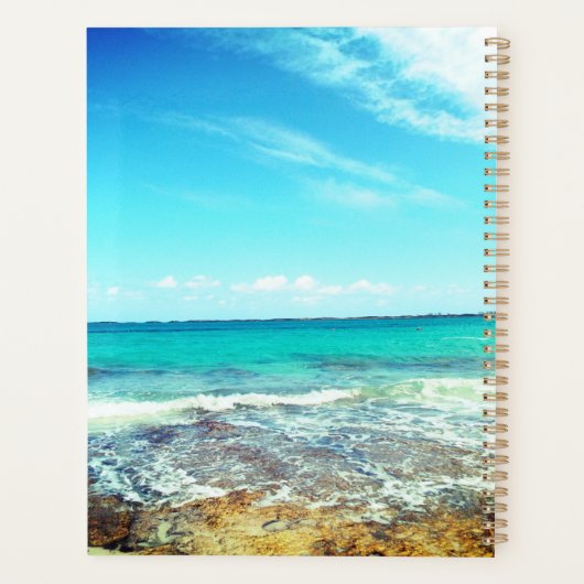 Prachtige strand en een perfecte Motivatie prijsop Planner (Achterkant)