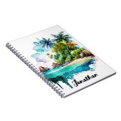 Prachtige strand oceaan golven zand zee schelpen notitieboek (Rechterzijde)