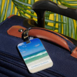 Prachtige strand vakantie gepersonaliseerde kust bagagelabel<br><div class="desc">Een prachtige oceaan foto genomen in de ideale vakantiebestemming van Destin, Florida maakt een gepersonaliseerd strand vakantie bagagelabel voor een kustreis. De prachtige groene wateren van Sandestin spoelen aan tot aan de zandkust onder serene blauwe luchten om het perfecte schilderachtig fotoontwerp te maken voor uw uitje naar het tropische eiland....</div>