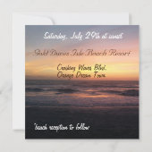 Prachtige strand zonsondergang foto vierkante brui kaart (Achterkant)