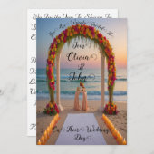 Prachtige strand & zonsondergang landschap bruilof kaart (Voorkant / Achterkant)
