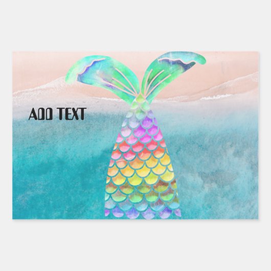 Prachtige stranden en zeemeerminnen voor zee inpakpapier vel (Voorkant 3)