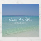 Prachtige strandfotografie bruiloft  bier etiket (Enkel label)