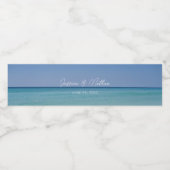 Prachtige strandfotografie bruiloft  waterfles etiket (Enkel label)